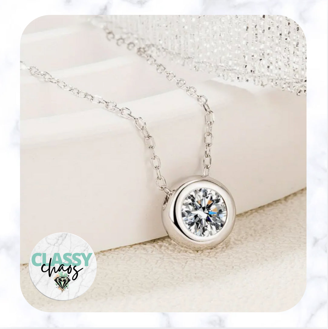 Circle Rhinestone Necklace