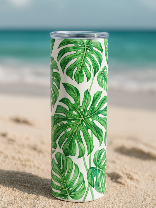 Monstera Leaves 20oz Skinny Tumbler
