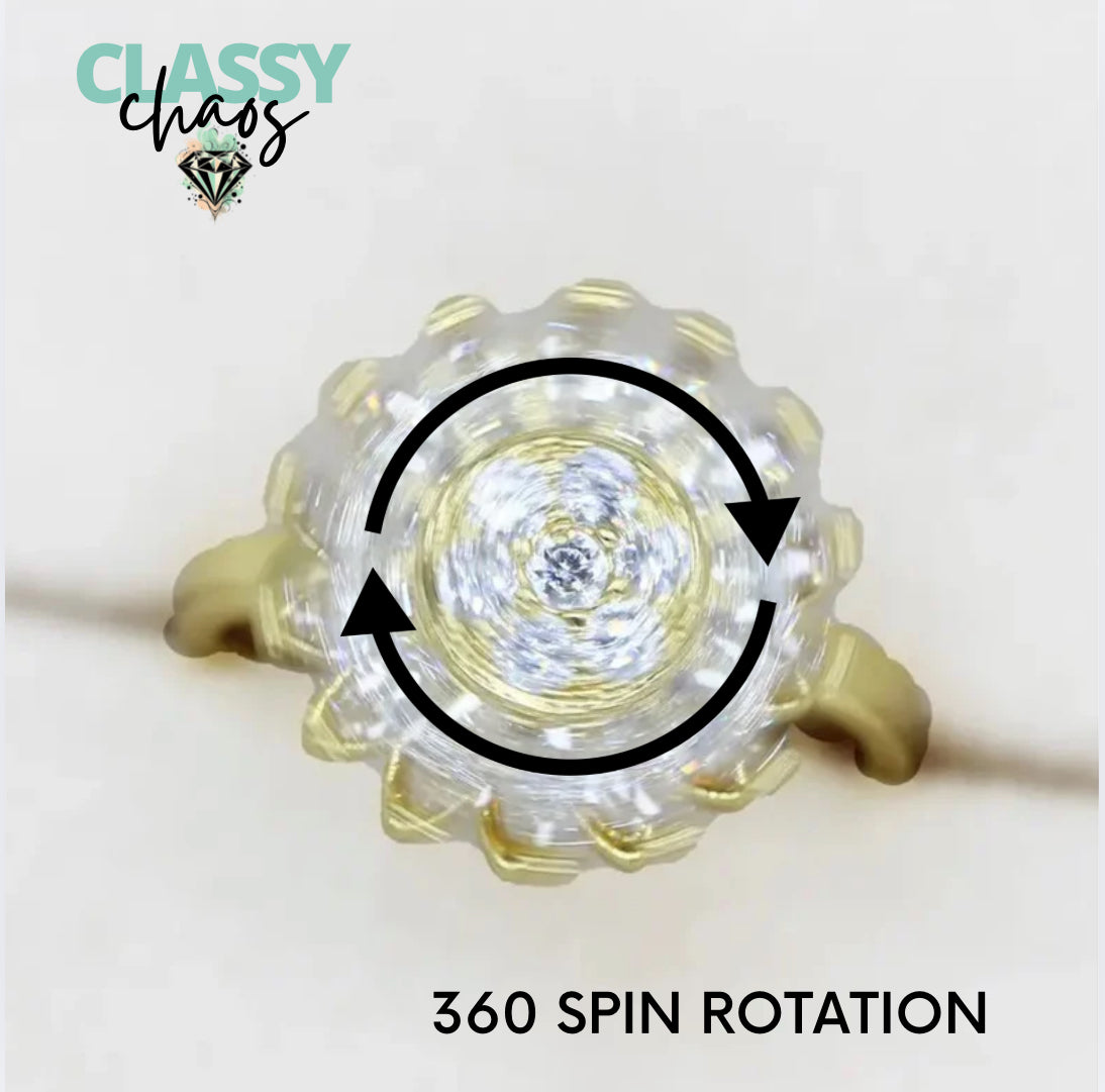 Calming Spinning Flower Adjustable Ring