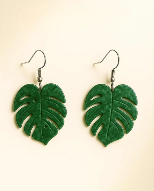 Stylish Monstera Leaf Drop Earrings