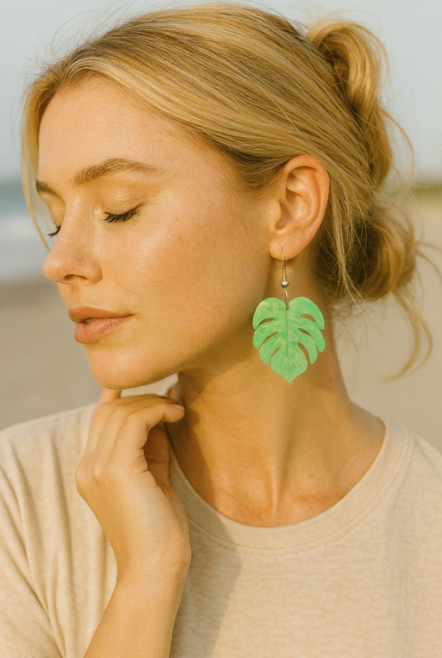 Stylish Monstera Leaf Drop Earrings
